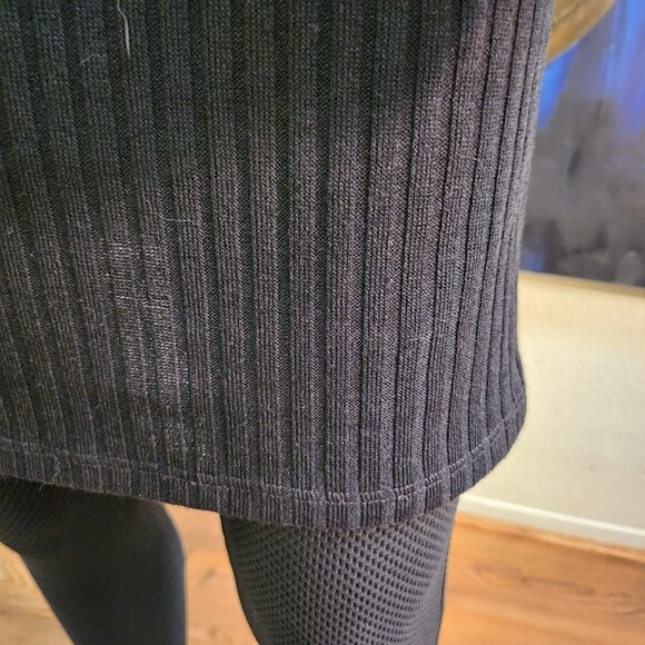 NWOT-Mango Size L, scoop neck, sweater dress, Black striped, long sleeve - Picture 7 of 12